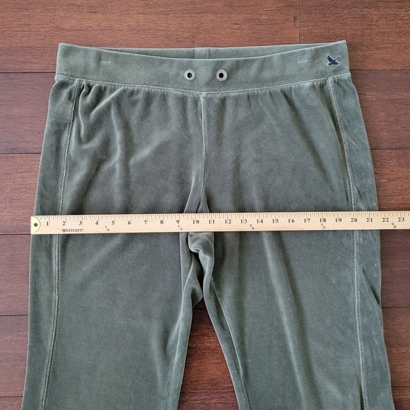 Eddie Bauer Women's Soft Velour Wide Leg Lounge Sweatpants Size L Green - Picture 6 of 8